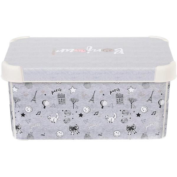 Ящик для зберігання Smiley World S сірий 140x300x200 мм