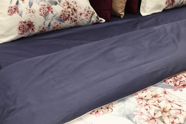 Комплект постільної білизни Hortensia Blue 2 білий із синім La Nuit 