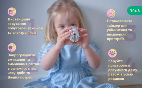 Розумна розетка Nous A1Z Smart ZigBee Socket (A1Z-pack4) білий 