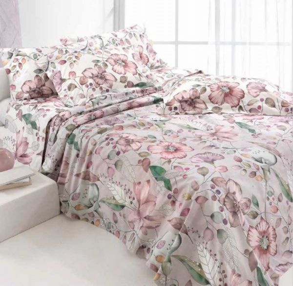 Комплект постельного белья Infinity семейный белый с розовым Gabel 