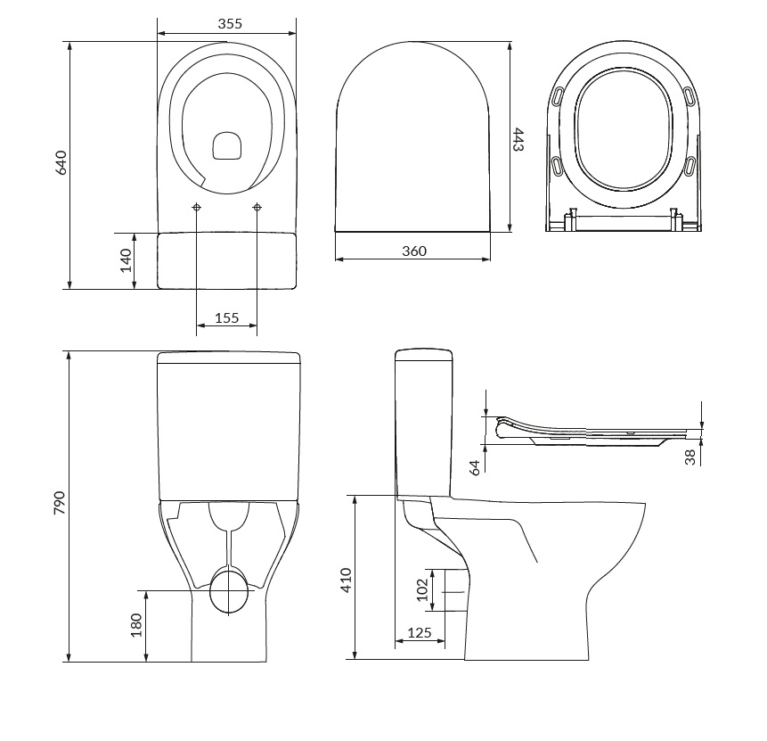 Унитаз-компакт Cersanit COLOUR PRO OVAL VORTEX 011 883 K103-056