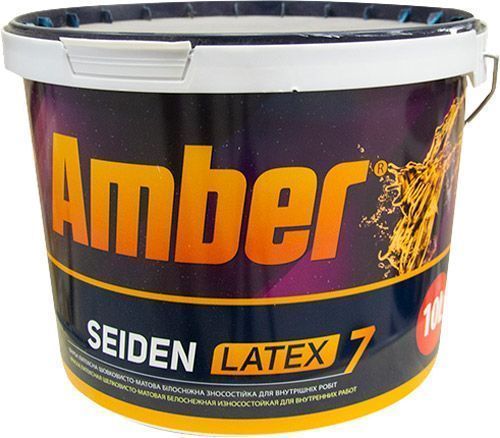 Краска латексная Amber SEIDEN LATEX 7 шелковистый мат белый 10л 