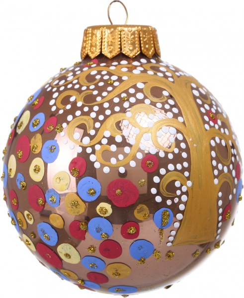 Шар новогодний Тенденция ручной работы d 100 мм красный