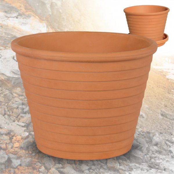 Вазон керамический Terraneo Como 700072 круглый 14,5 л терракотовый 