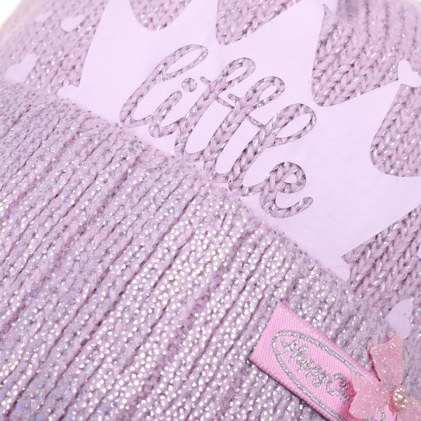 Шапочка детская для девочки Kraft+ р.42-44 сиреневый с розовым 1740 