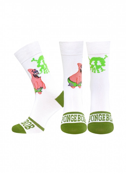 Носки мужские Брестские 4203 Spongebob (средней длины) 040 р.40-43 белый