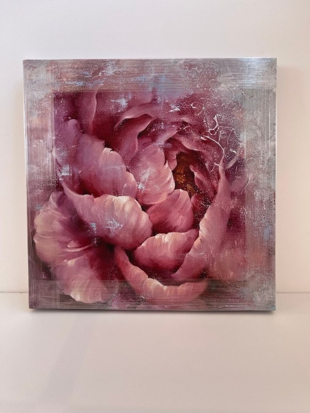 Репродукция Цветок пиона розовый 50x50 см Арт Фемелі 