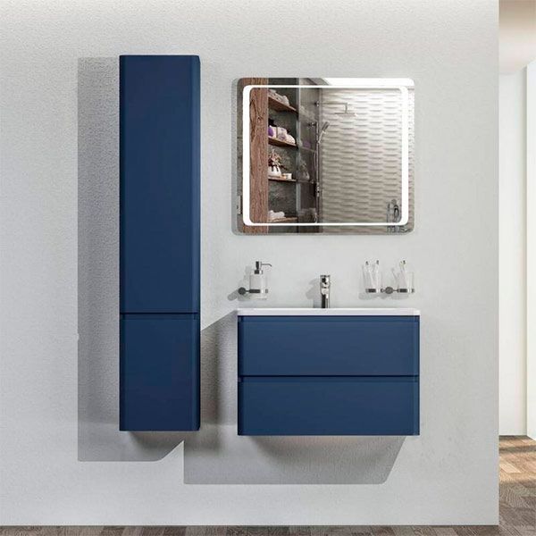 Тумба підвісна Aqua Rodos Акцент синій мат з умивальником Альфа 100