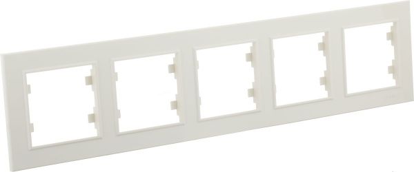 Рамка п'ятимісна Makel Karea горизонтальна слонова кістка