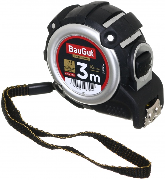Рулетка BauGut автолок с магнитами 3G74W 3 м x 16 мм