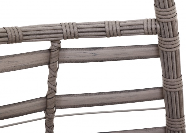 Кресло-кокон Цитрус широкое плетение светло-серый