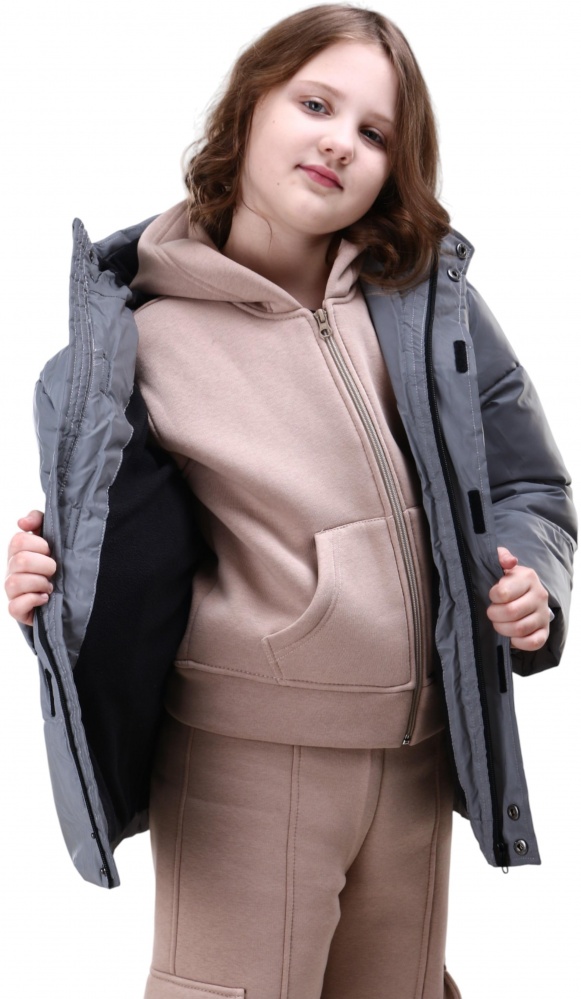 Куртка-пуховик для мальчиков HW р.116–122 серый REFLECTIVE JACKET