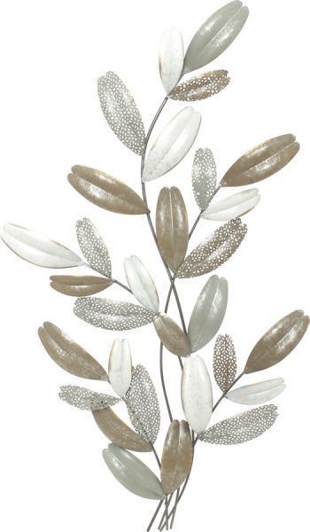 Декор настенный Веточка 46x90 см серебряный 