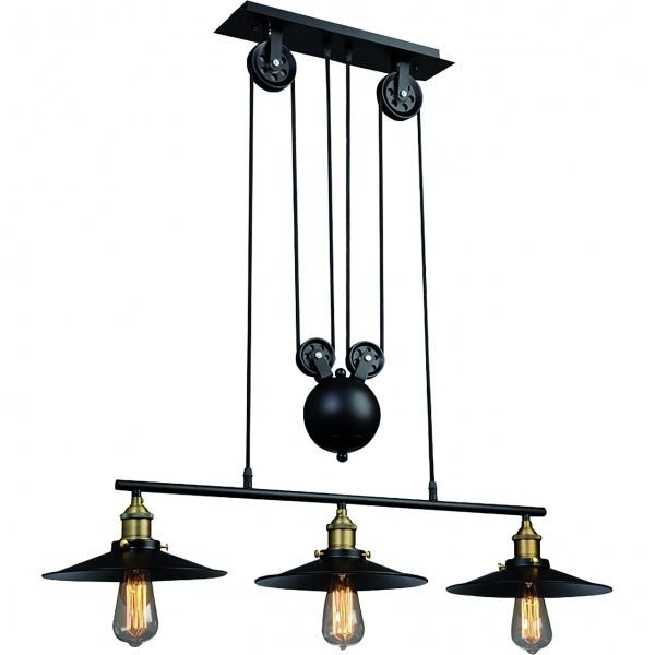 Люстра підвісна Hopfen 3x40 Вт E27 чорний DF 3 LOFT 