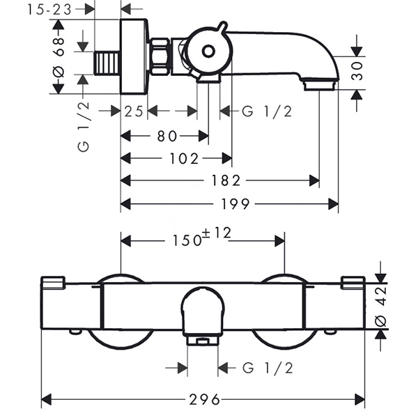 Смеситель для ванны Hansgrohe MyFox 13154000
