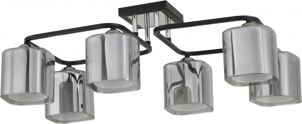 Люстра стельова Sensio Hercules 6x40 Вт E27 чорний/димчастий ALG-07552/6