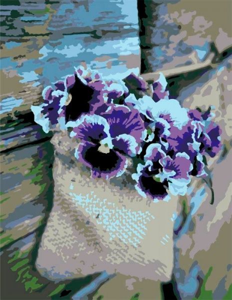 Картина по номерам стандарт акриловая живопись по номерам Анютины глазки Rosa Start 