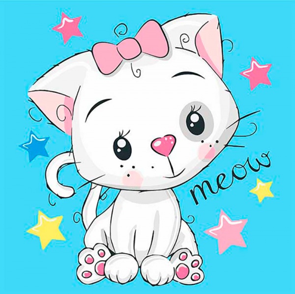 Картина по номерам Беленькая кошечка 15502-AC 30х30 см ArtCraft 