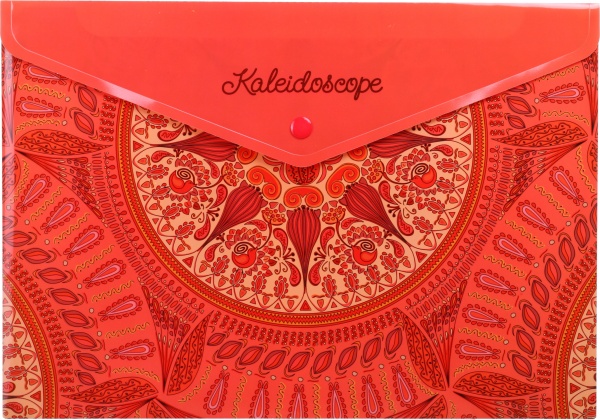 Папка-конверт непрозрачная на кнопке Кайледоскоп в ассортименте Optima