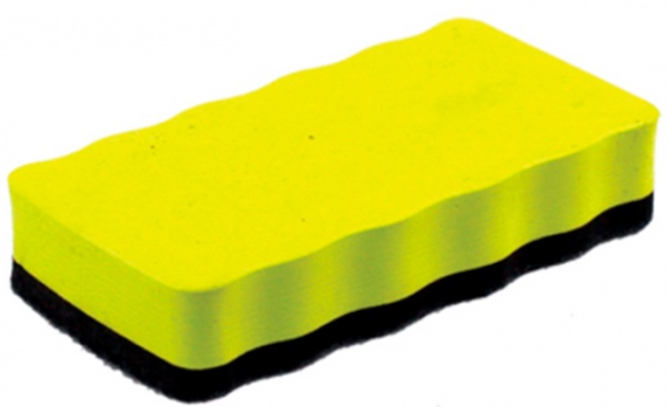 Губка для магнітних дощок з магнітом 10,5х5,5х2 см жовта (JJ41154) H-Tone