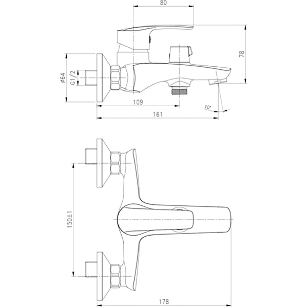 Змішувач для ванни Imprese Blatna 11185