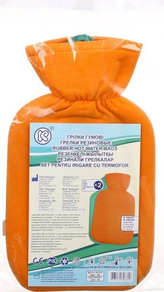 Грілка гумова Ач.2 в помаранчевому чохлі