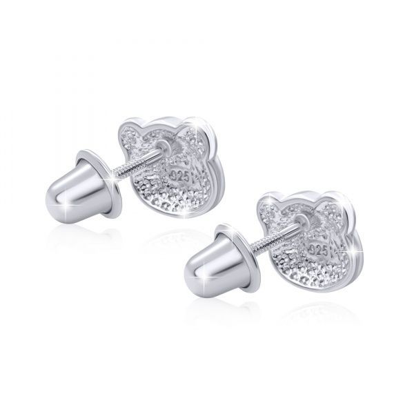 Сережки-пусети UMa&UMi Ведмедик Панда біло-чорні