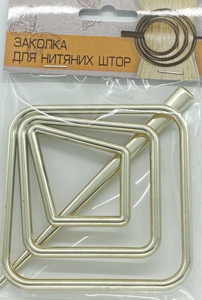 Заколка Квадрат 85х85 мм золото глянець В0001-1 MISLT