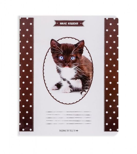 Комплект зошитів Миле кошеня 12 аркушів коса лінія 25 шт. Поділля