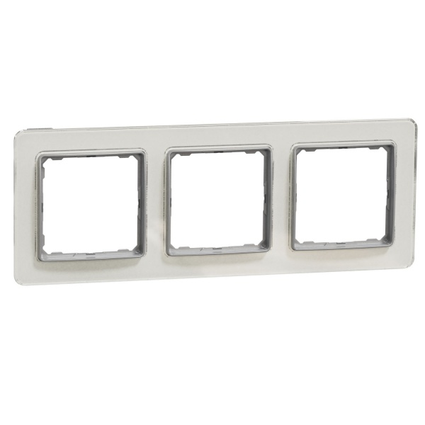 Рамка трехместная Schneider Electric Sedna Elements универсальная белое стекло SDD360803