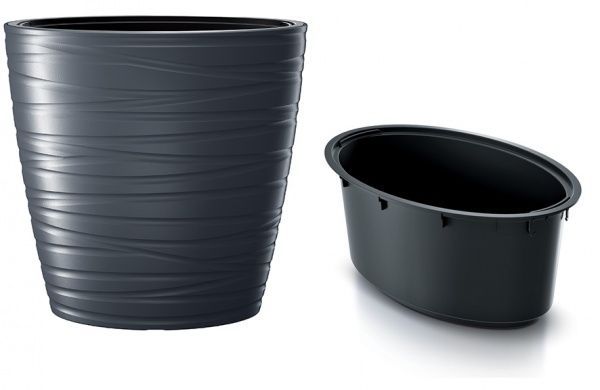 Горщик для квітів Prosperplast MAZE 600 мм h-585 мм овальний антрацит 