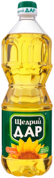 Масло подсолнечное Щедрый дар нерафинированное 850 мл 