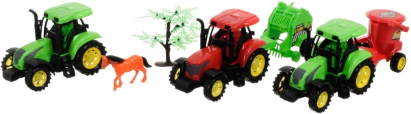 Ігровий набір Shantou 3 шт. фермерські трактори з причепами та фігурками JY238854