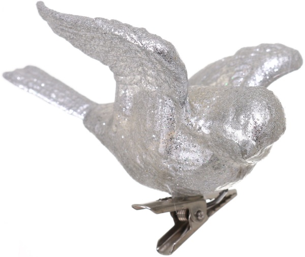 Подвеска Птичка 3Д 6х6х4 см серебряный