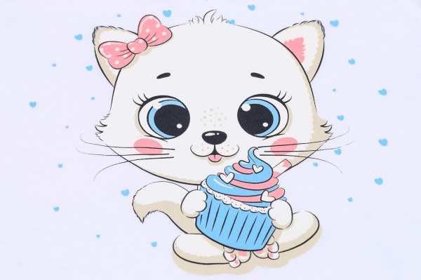 Піжама для дівчаток Funtime із довгим рукавом р.116 білий із рожевим 