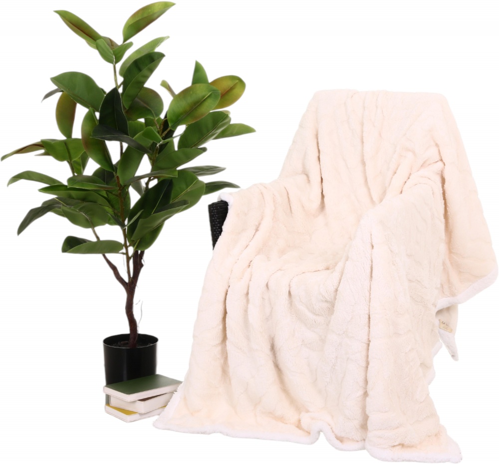 Плед Double Jacquard Sherpa 160x200 см белый La Nuit