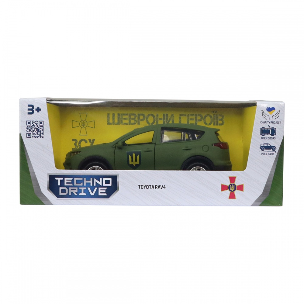 Автомодель TechnoDrive 1:32 серии Шевроны Героев Toyota RAV4 Сухопутные войска ВСУ KM6198M2