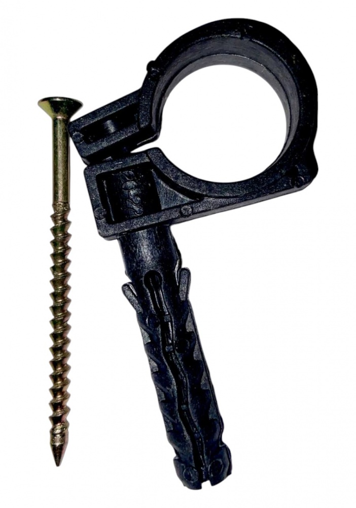 Обойма для труб UP! (Underprice) D 9-10 мм с ударным шурупом 100 шт. черный