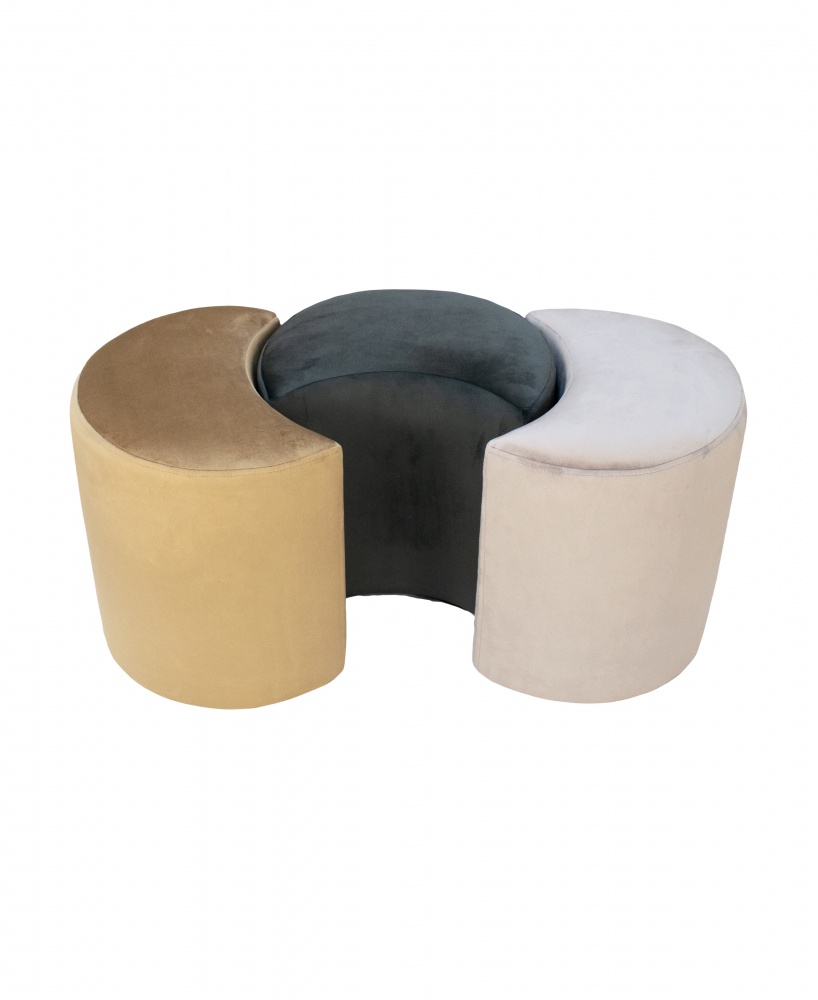 Пуф Примтекс Плюс MOON HL-95 400х400 мм серый