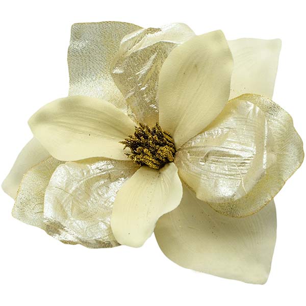 Украшение новогоднее Магнолия HD14505 кремовая 16 см