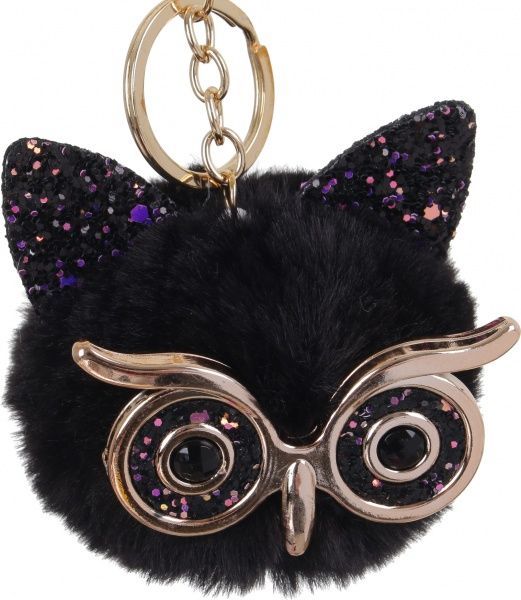 Брелок для рюкзака с карабином Совенок черный