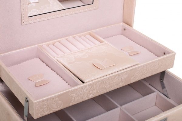 Сундучок для украшений Delux цветок бежевый