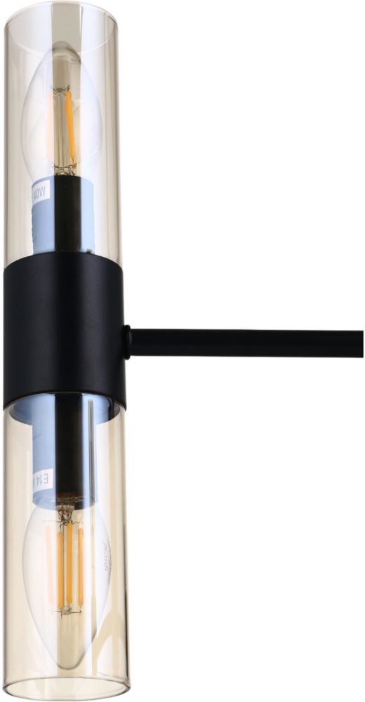 Люстра подвесная Sensio Borealis 16x40 Вт E14 черный/амбер ALG-74783/8+8