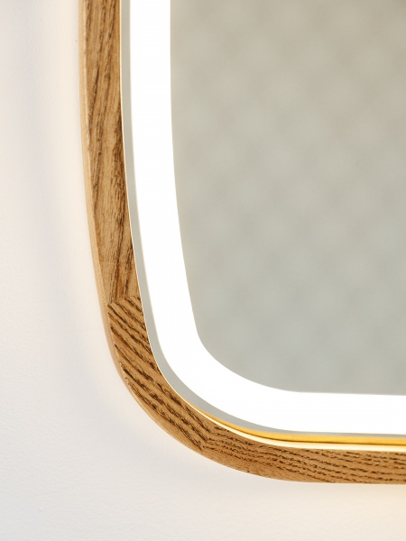 Зеркало со встроенной подсветкой Luxury Wood New Art Slim LED ясень темный 450x750 мм 