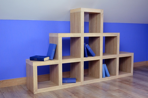 Стелаж Inteo для дому Кубус Гірка 3 1070х1750х290 мм дуб тахо