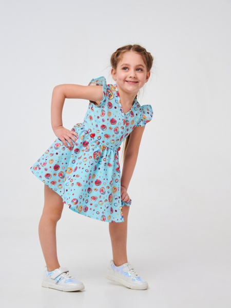 Платье Smil 120351 р.98 голубой с рисунком 