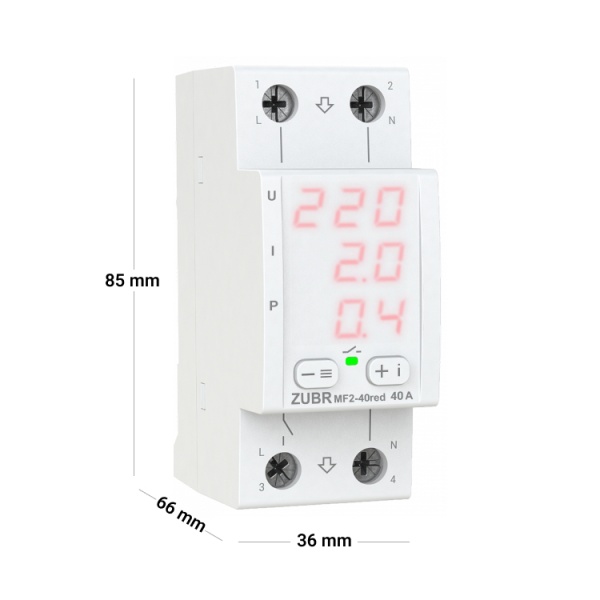 Реле напряжения ZUBR MF2-40 red
