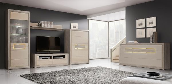 Комод Forte Meble TIZIANO TZK23B 3d дуб античний/бежевий глянецьдуб античний 