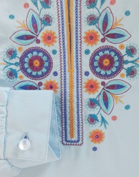 Вышиванка для девочек Эдельвика 236-20/00 р.128 Blue 