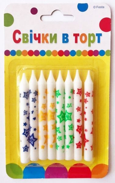 Свічка для торта Happy Birthday Ві та Ві 8 шт. 